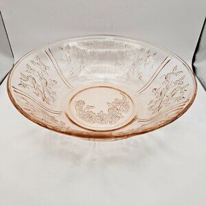 Federal Pink Sharon Cabbage Rose 10" Serving Bowl Depression Glass
